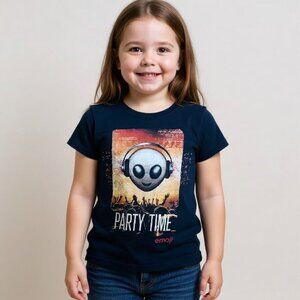 EMOJI the Iconic Brand branded t-shirt mesh upper back cap sleeves size 4-5 year